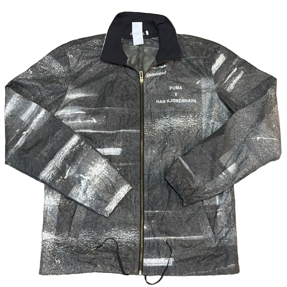 Puma X Han Kjobenhavn Grey Medium Full Zip Lined Jacket Zipped Pockets Luxury